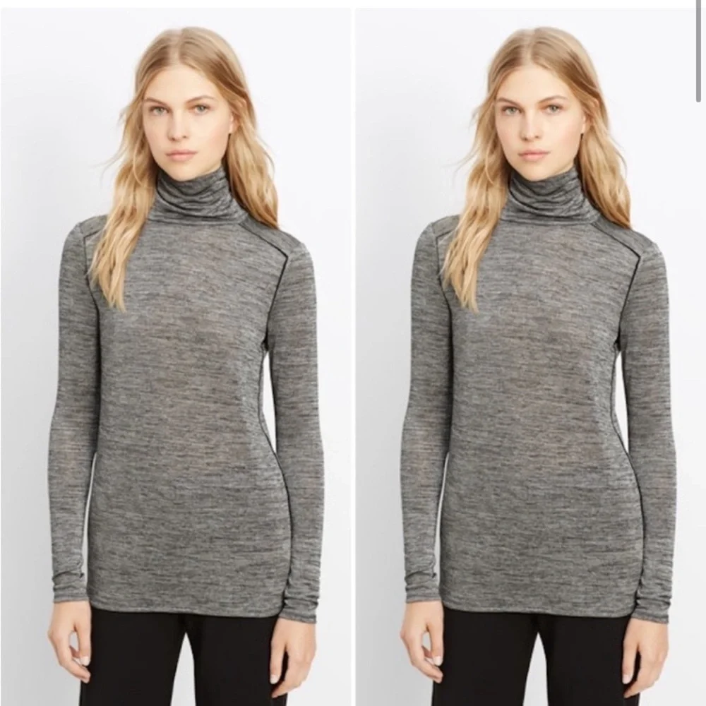 *NEW* VINCE SLINKY TURTLE NECK GUNMETAL SHIMMER SIZE SMALL - Picture 1 of 9